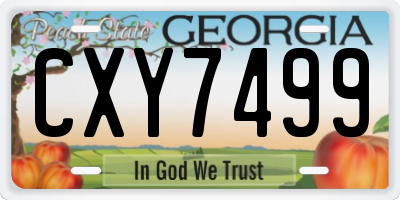 GA license plate CXY7499