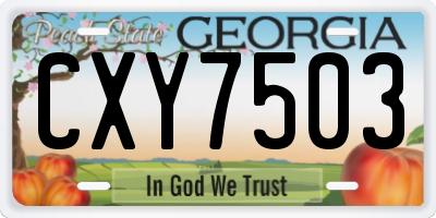 GA license plate CXY7503