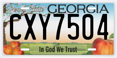 GA license plate CXY7504