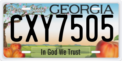 GA license plate CXY7505