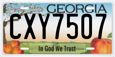 GA license plate CXY7507