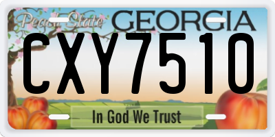 GA license plate CXY7510