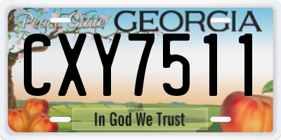 GA license plate CXY7511