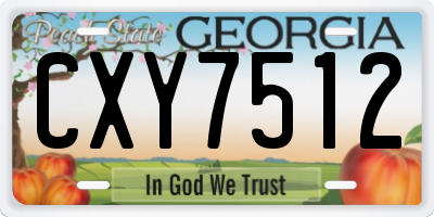 GA license plate CXY7512