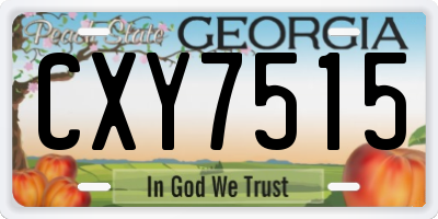GA license plate CXY7515