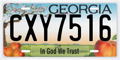 GA license plate CXY7516