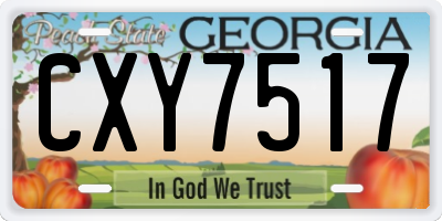 GA license plate CXY7517