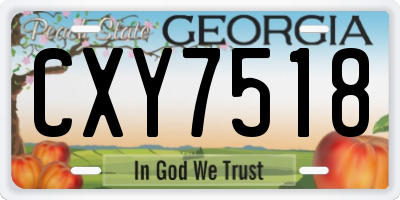 GA license plate CXY7518