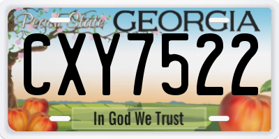 GA license plate CXY7522