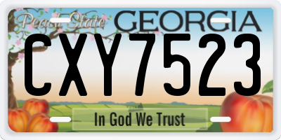 GA license plate CXY7523