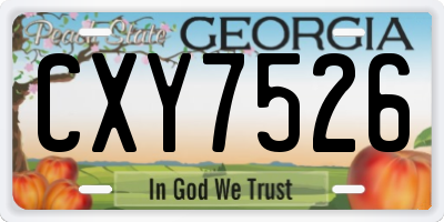 GA license plate CXY7526