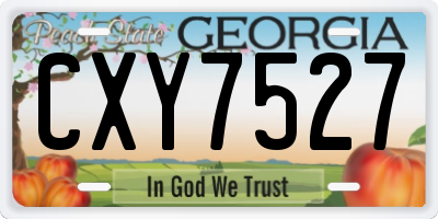 GA license plate CXY7527