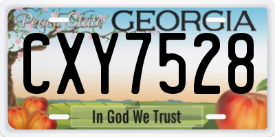 GA license plate CXY7528