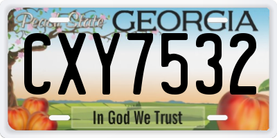 GA license plate CXY7532