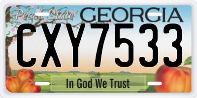 GA license plate CXY7533