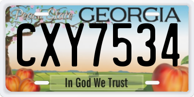 GA license plate CXY7534