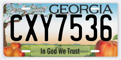 GA license plate CXY7536