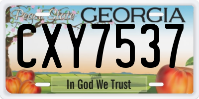 GA license plate CXY7537