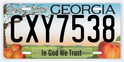 GA license plate CXY7538