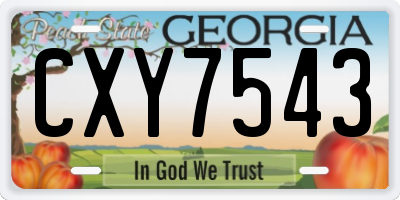 GA license plate CXY7543