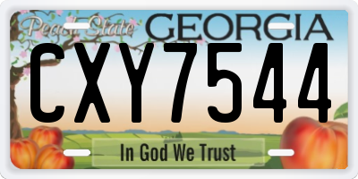GA license plate CXY7544