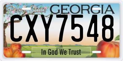 GA license plate CXY7548