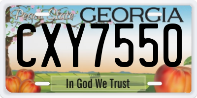 GA license plate CXY7550