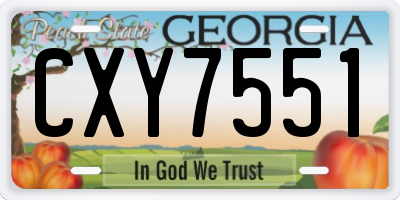 GA license plate CXY7551