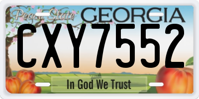 GA license plate CXY7552