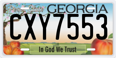 GA license plate CXY7553
