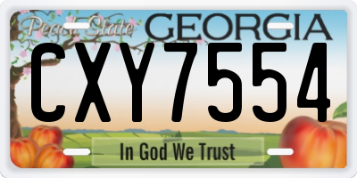 GA license plate CXY7554