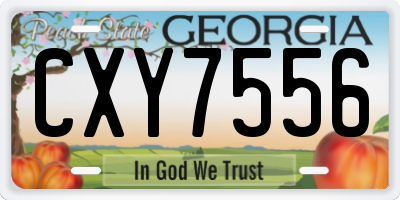 GA license plate CXY7556