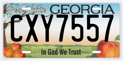 GA license plate CXY7557