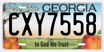 GA license plate CXY7558