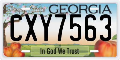 GA license plate CXY7563