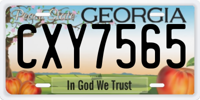 GA license plate CXY7565