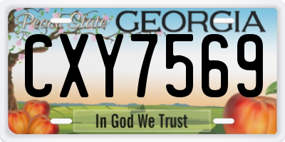 GA license plate CXY7569