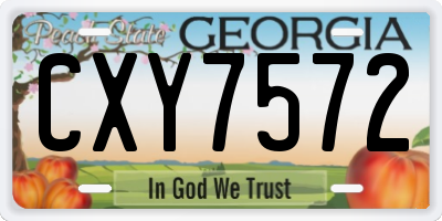 GA license plate CXY7572