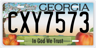 GA license plate CXY7573