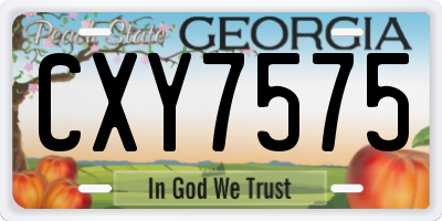 GA license plate CXY7575