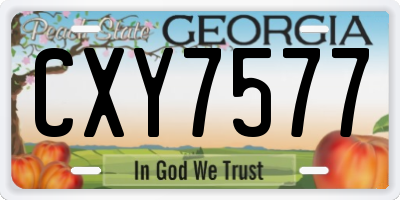 GA license plate CXY7577