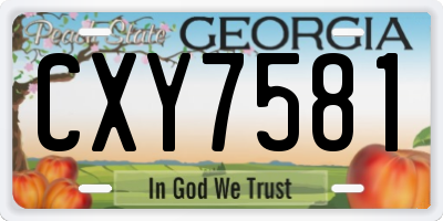 GA license plate CXY7581