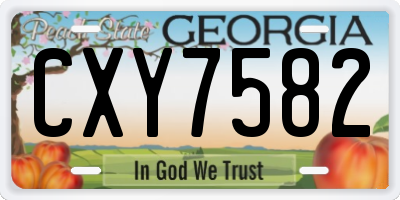 GA license plate CXY7582