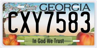 GA license plate CXY7583