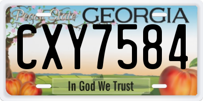 GA license plate CXY7584