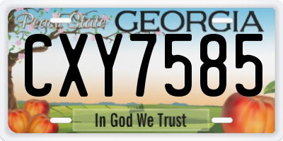 GA license plate CXY7585