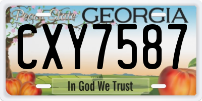 GA license plate CXY7587