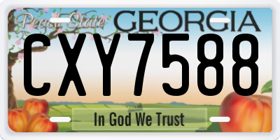 GA license plate CXY7588