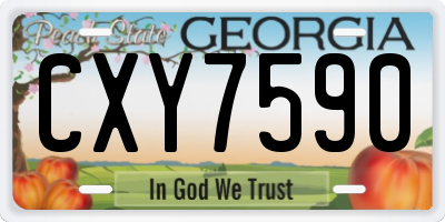 GA license plate CXY7590