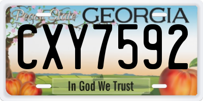 GA license plate CXY7592